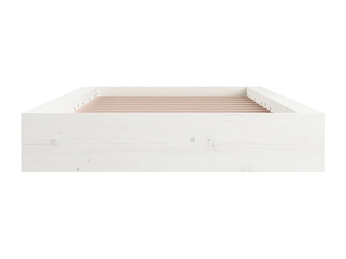 Cadre de lit sans matelas blanc 140x190 cm bois massif