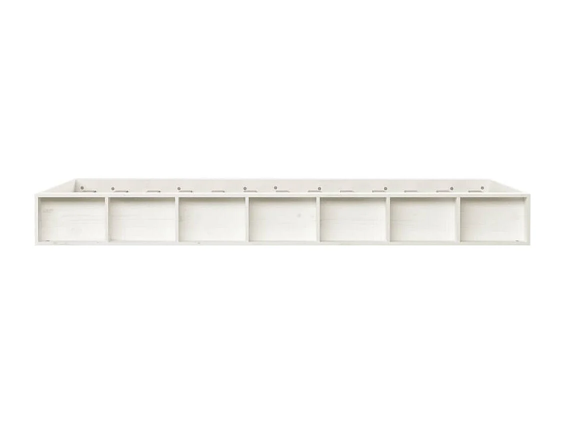 Cadre de lit sans matelas blanc 140x190 cm bois massif