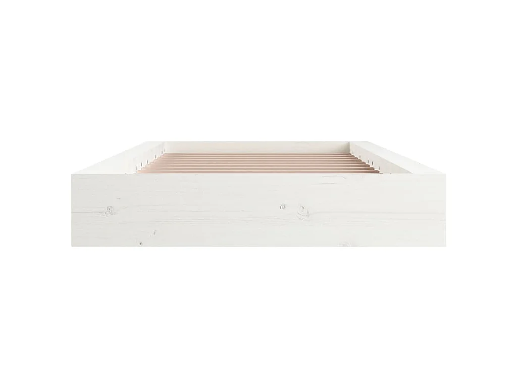 Cadre de lit sans matelas blanc 140x190 cm bois massif