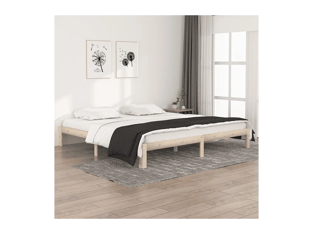 Cadre de lit sans matelas bois massif de pin 200x200 cm