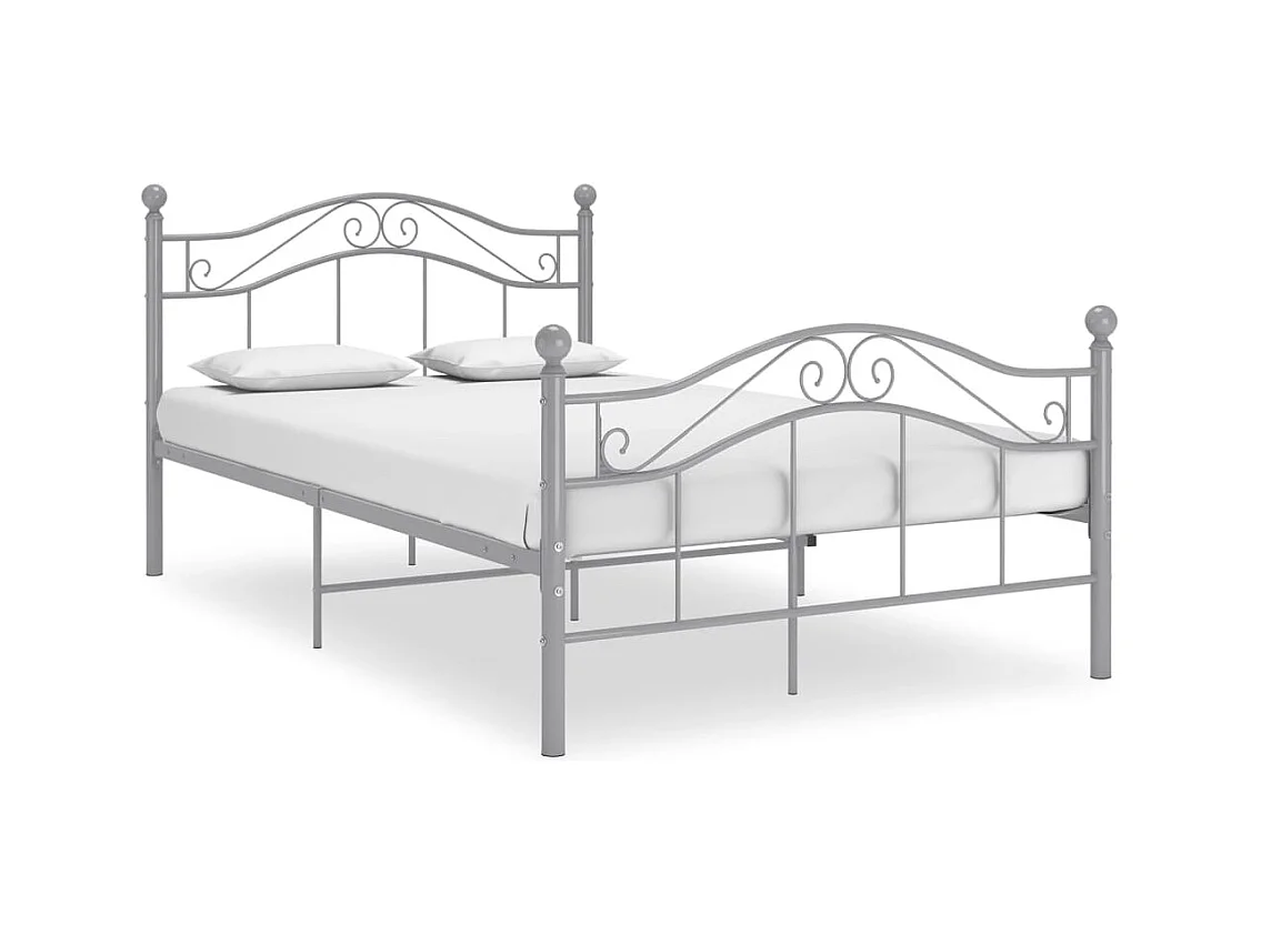 Cadre de lit sans matelas gris métal 120x200 cm