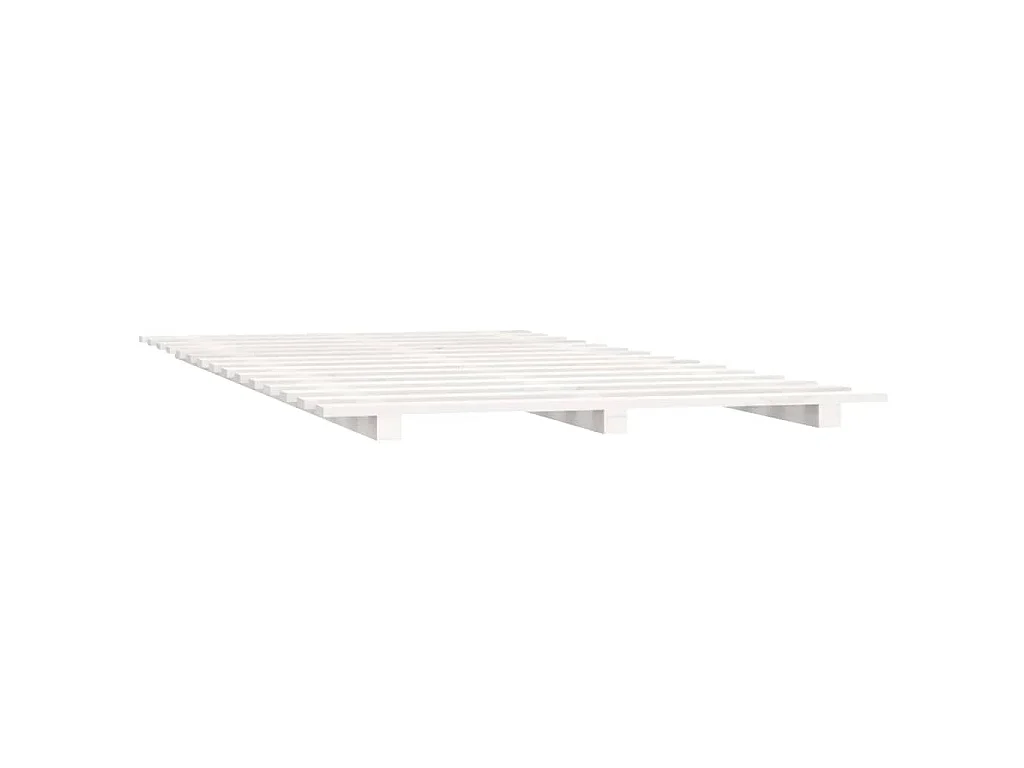 Cadre de lit sans matelas blanc 100x200 cm bois de pin massif