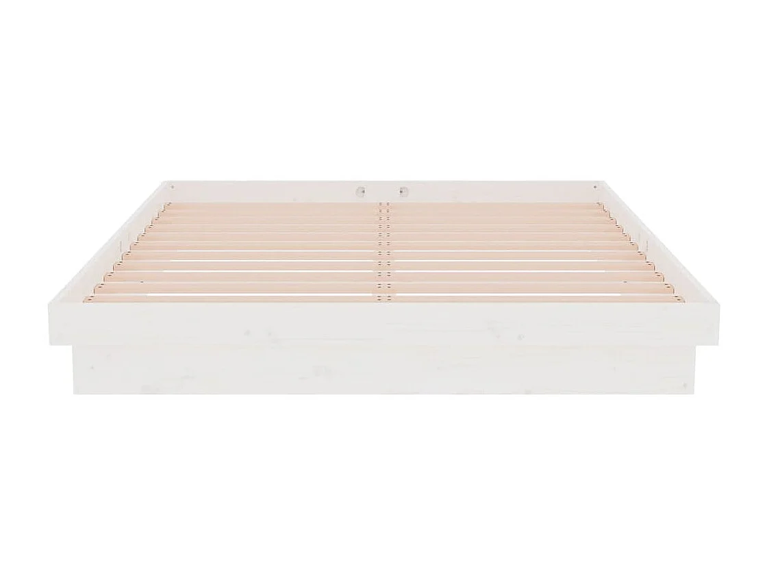 Cadre de lit sans matelas blanc bois massif