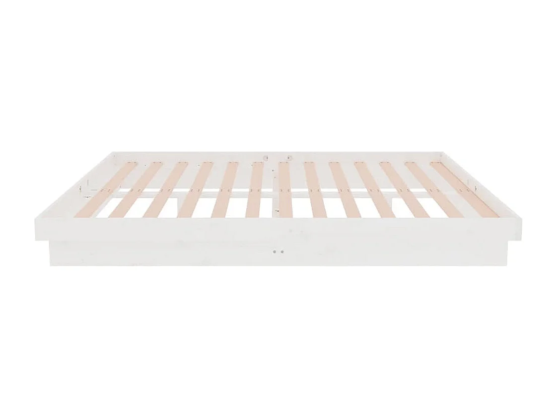 Cadre de lit sans matelas blanc bois massif