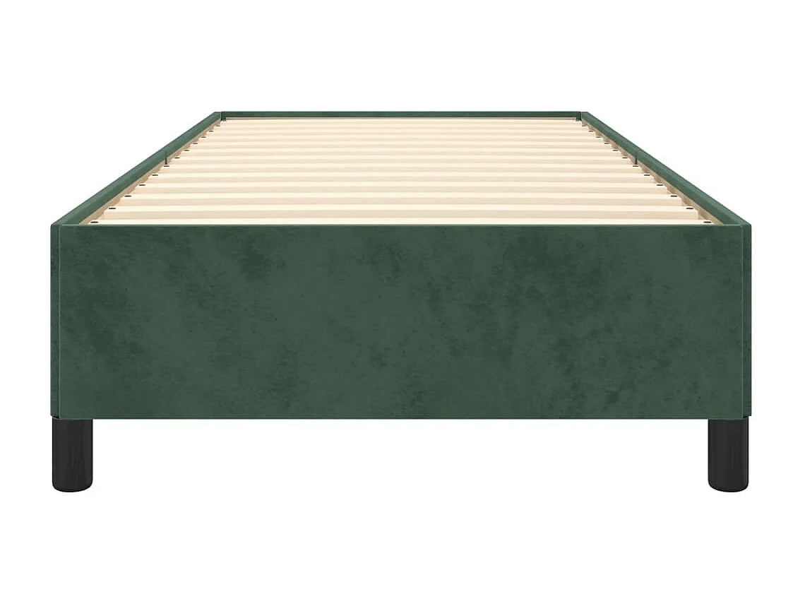 Estructura cama sin colchón terciopelo verde oscuro 100x200 cm