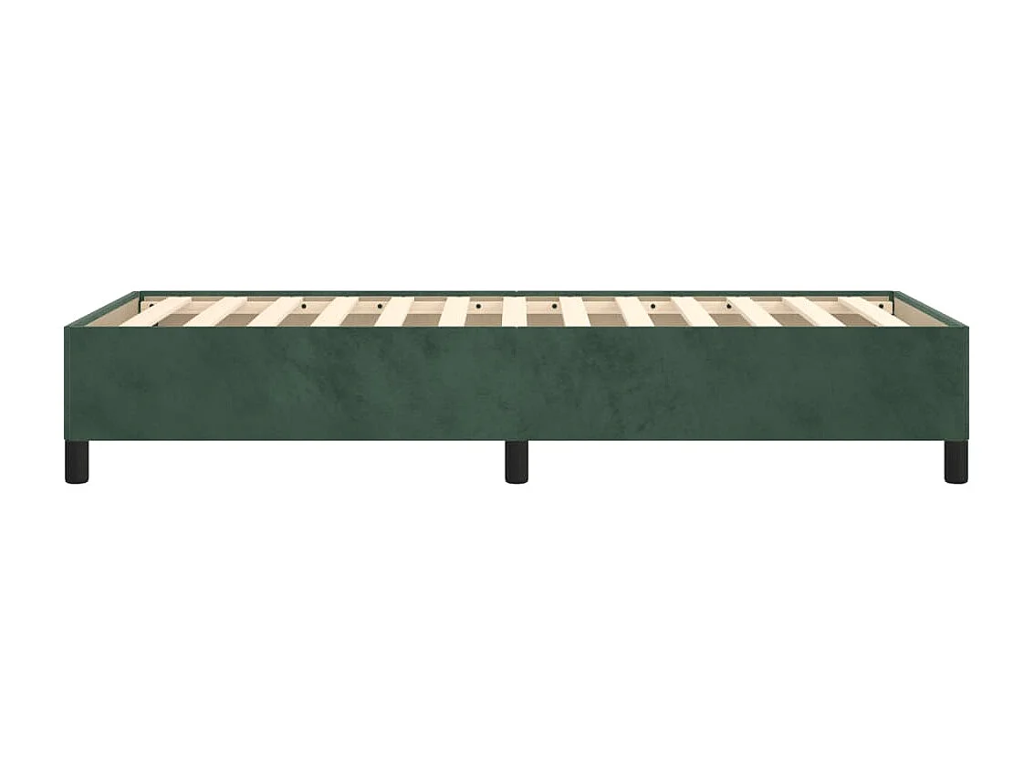 Estructura cama sin colchón terciopelo verde oscuro 100x200 cm
