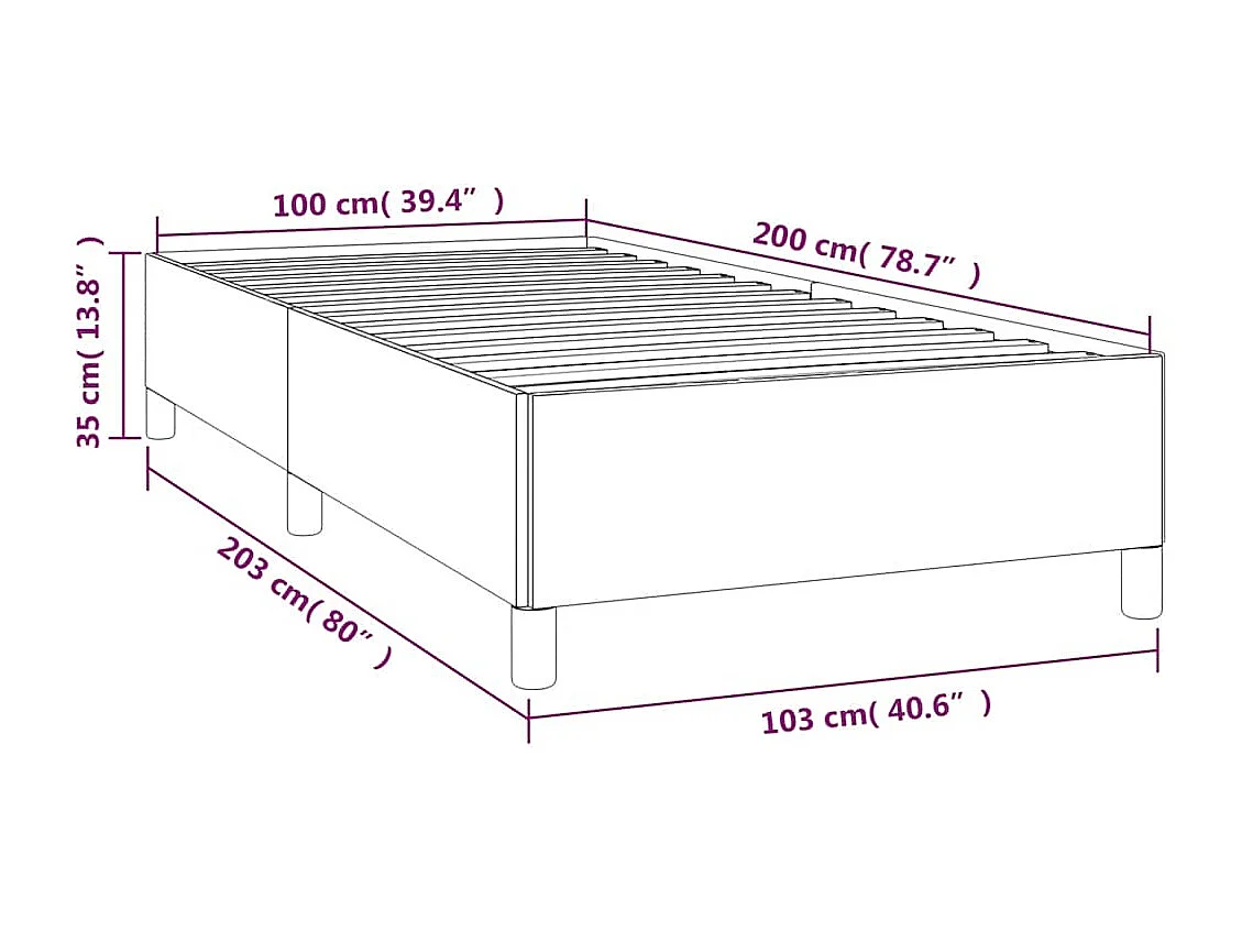 Bedframe zonder matras 100x200 cm fluweel donkergroen