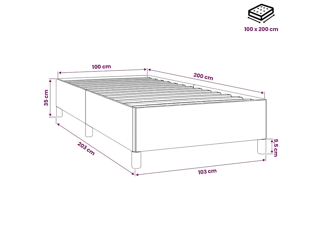 Bettgestell ohne Matratze Dunkelgrün 100x200 cm Samt