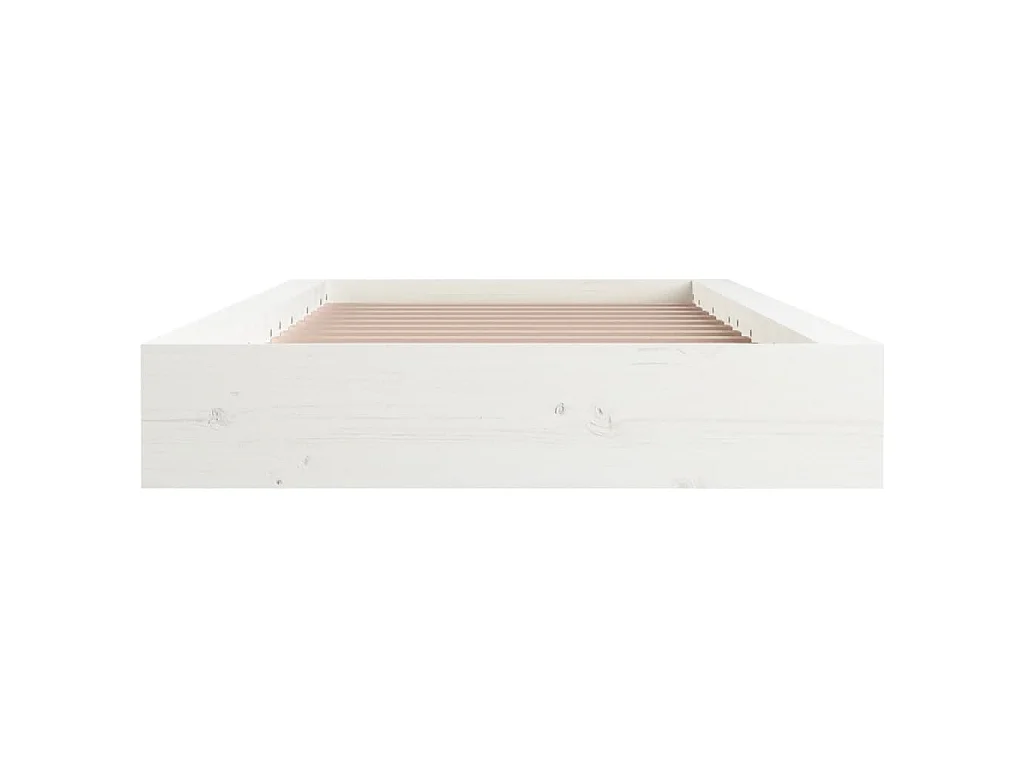 Estrutura cama pequena casal 120x190 cm pinho maciço branco