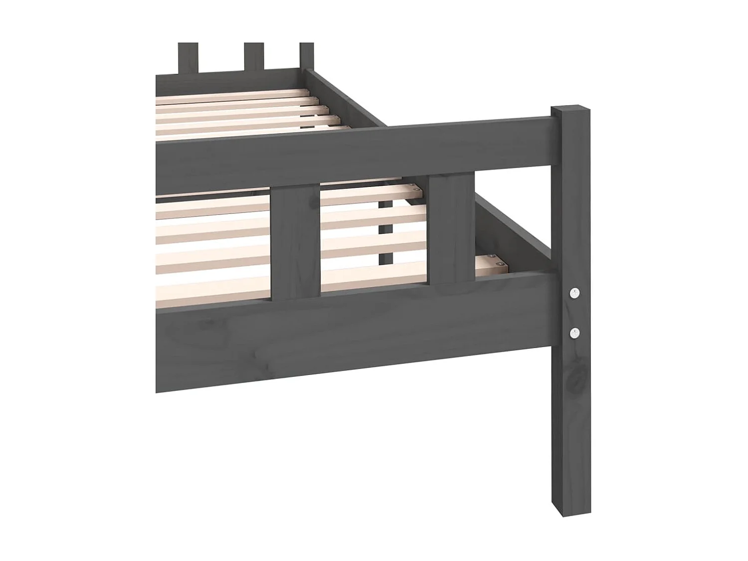 Massivholzbett Grau 150x200 cm