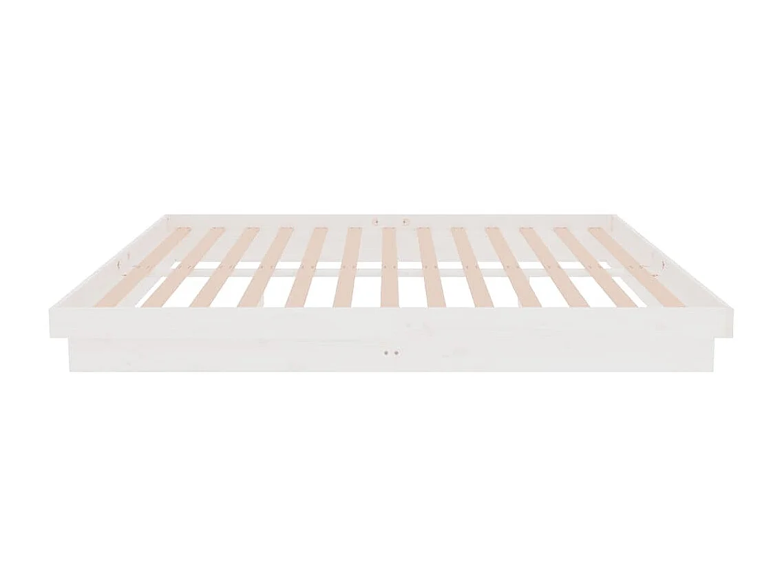 Bedframe massief hout wit 150x200 cm