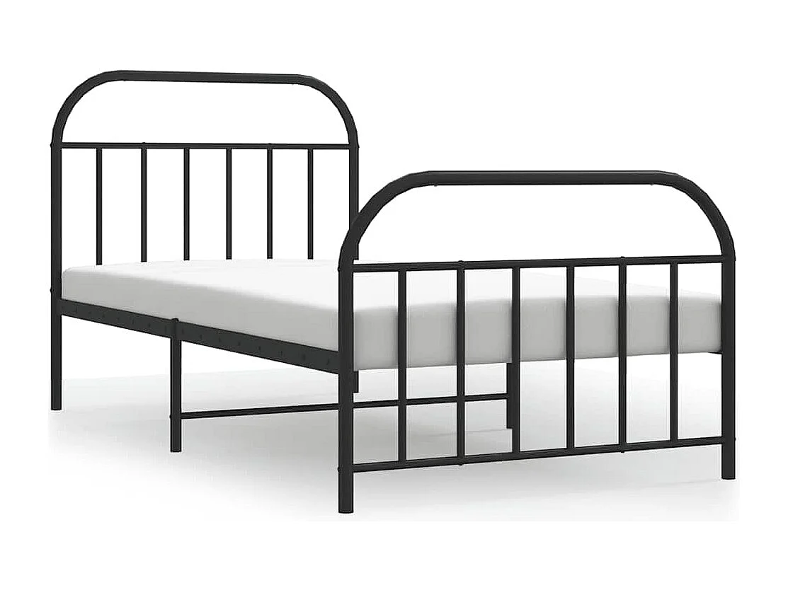 Bedframe met hoofd- en voeteneinde metaal zwart 100x190 cm