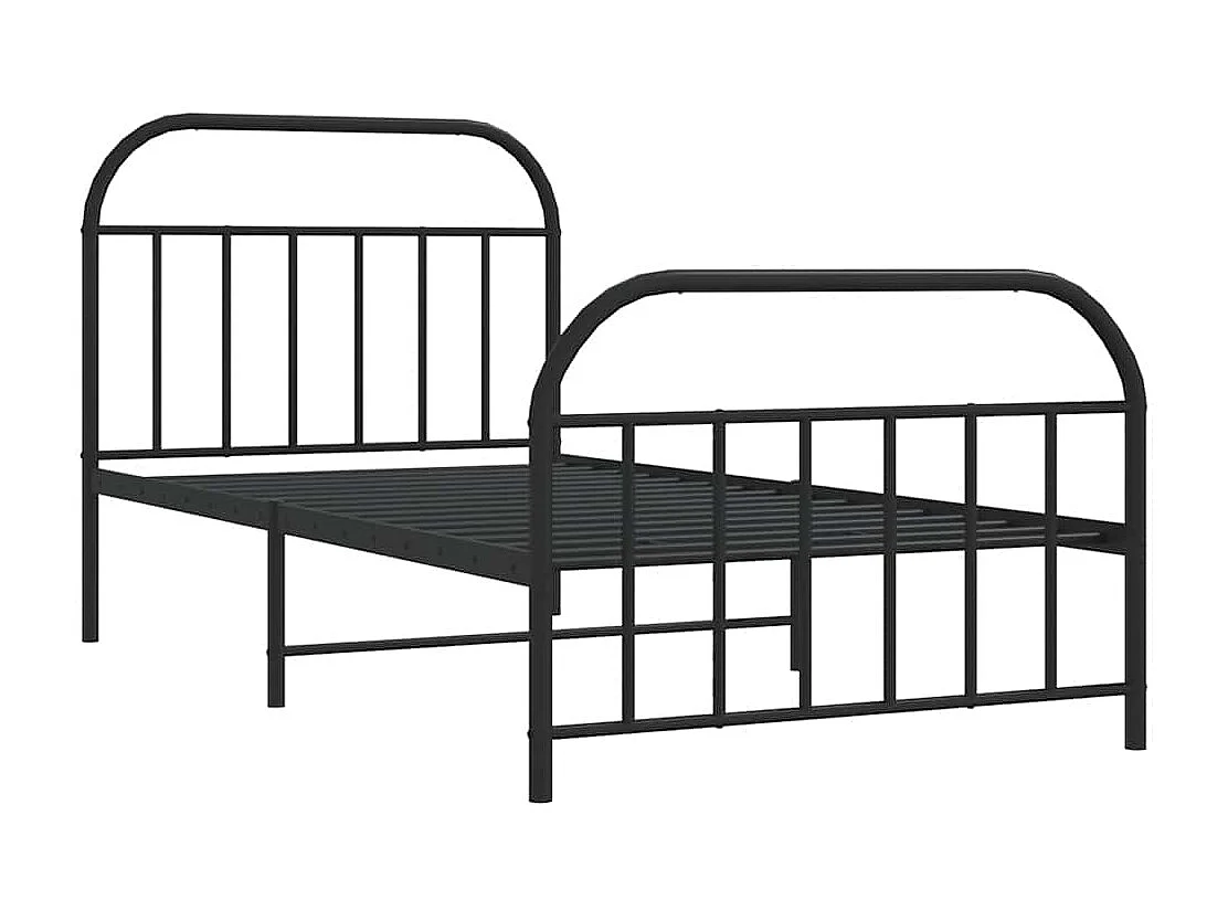 Bedframe met hoofd- en voeteneinde metaal zwart 100x190 cm