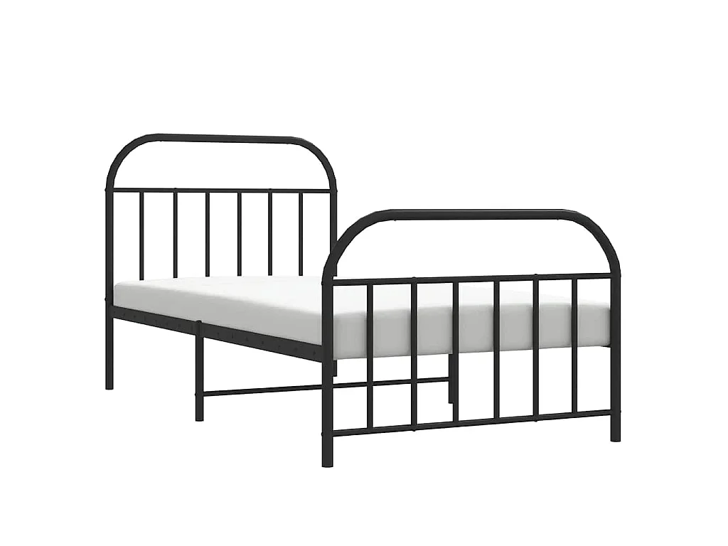 Bedframe met hoofd- en voeteneinde metaal zwart 100x190 cm