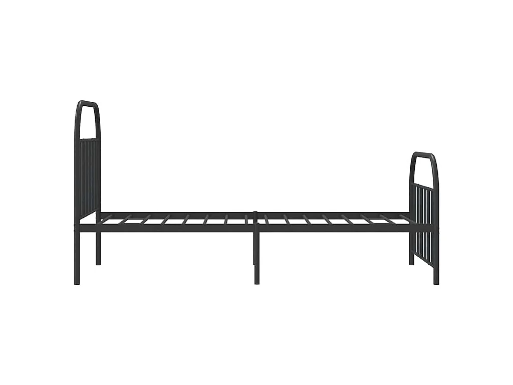 Bedframe met hoofd- en voeteneinde metaal zwart 100x190 cm