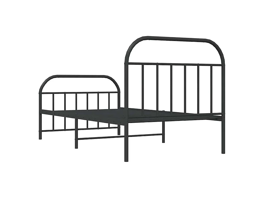 Bedframe met hoofd- en voeteneinde metaal zwart 100x190 cm