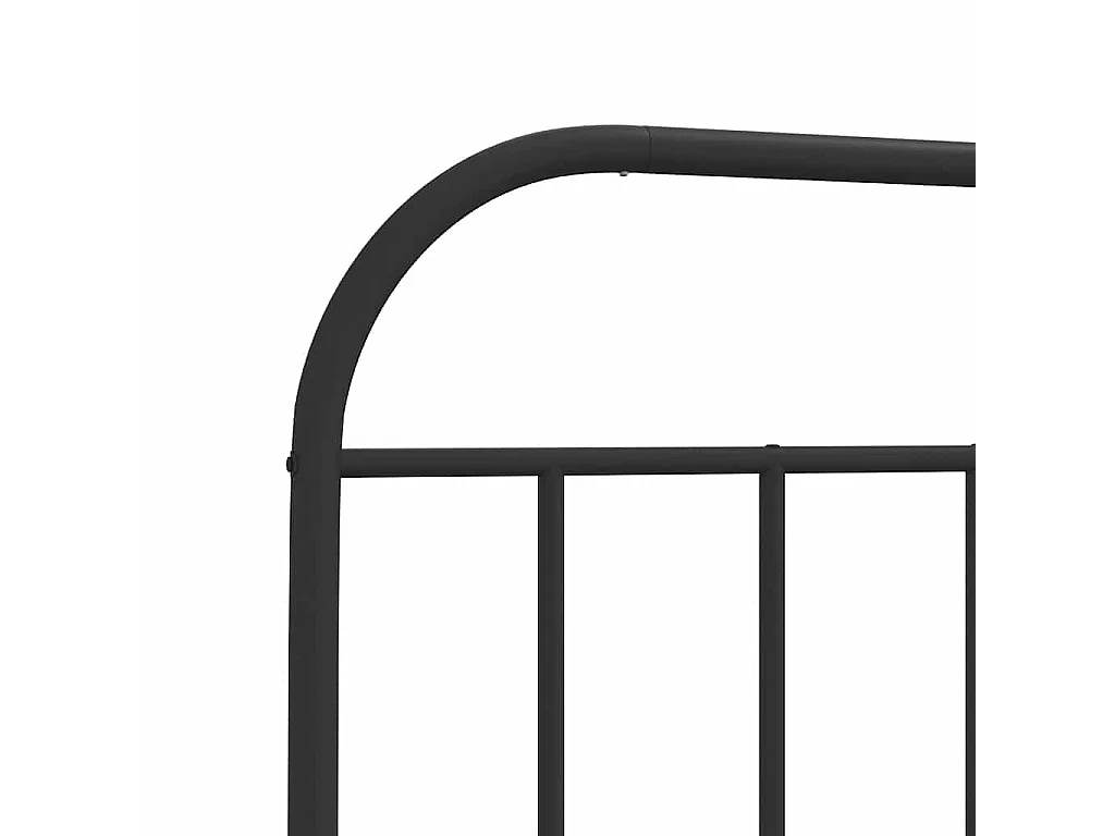 Cadre de lit métal sans matelas avec pied de lit noir 100x190cm