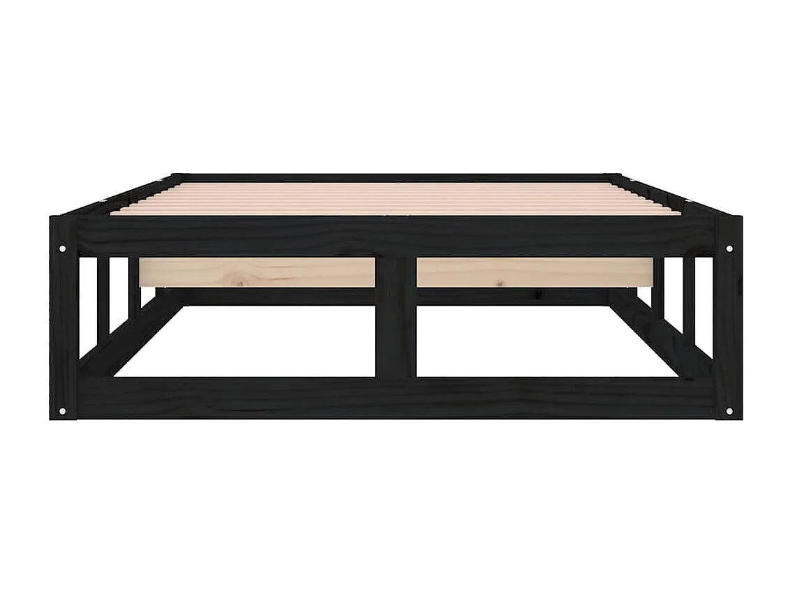 Massivholzbett Schwarz 75x190 cm