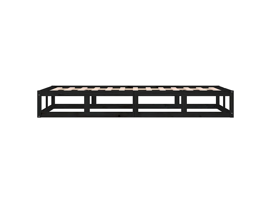 Massivholzbett Schwarz 75x190 cm