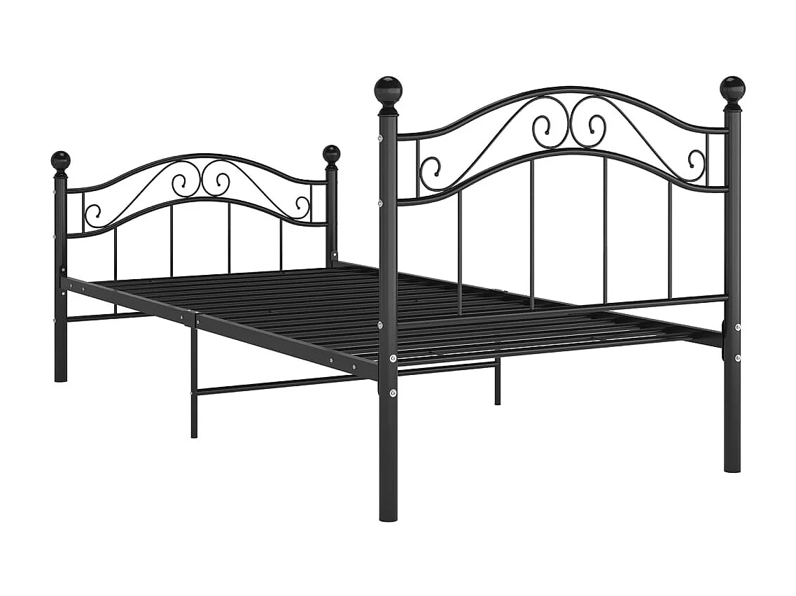 Bett Schwarz Metall 90x200 cm