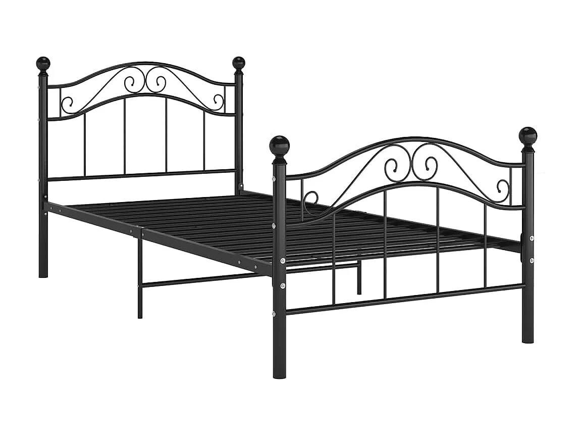 Estrutura de cama 90x200 cm metal preto