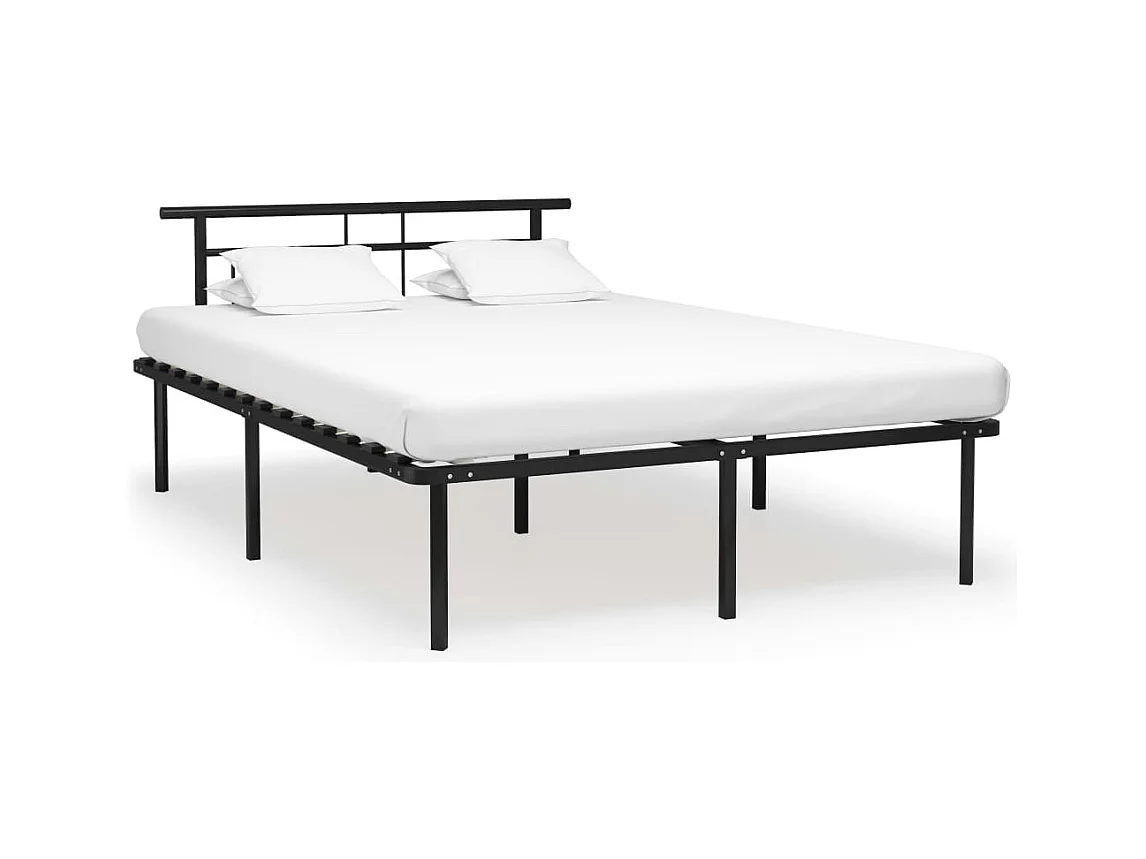 Cadre de lit sans matelas noir métal 160x200 cm
