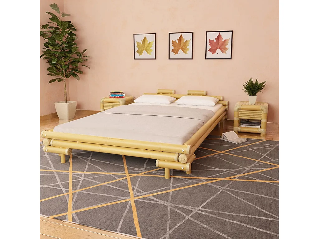 Cadre de lit sans matelas bambou 140x200 cm