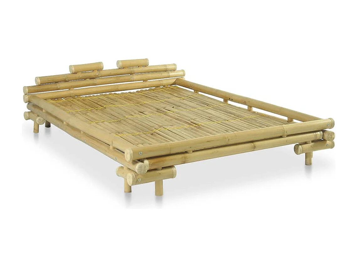 Cadre de lit sans matelas bambou 140x200 cm