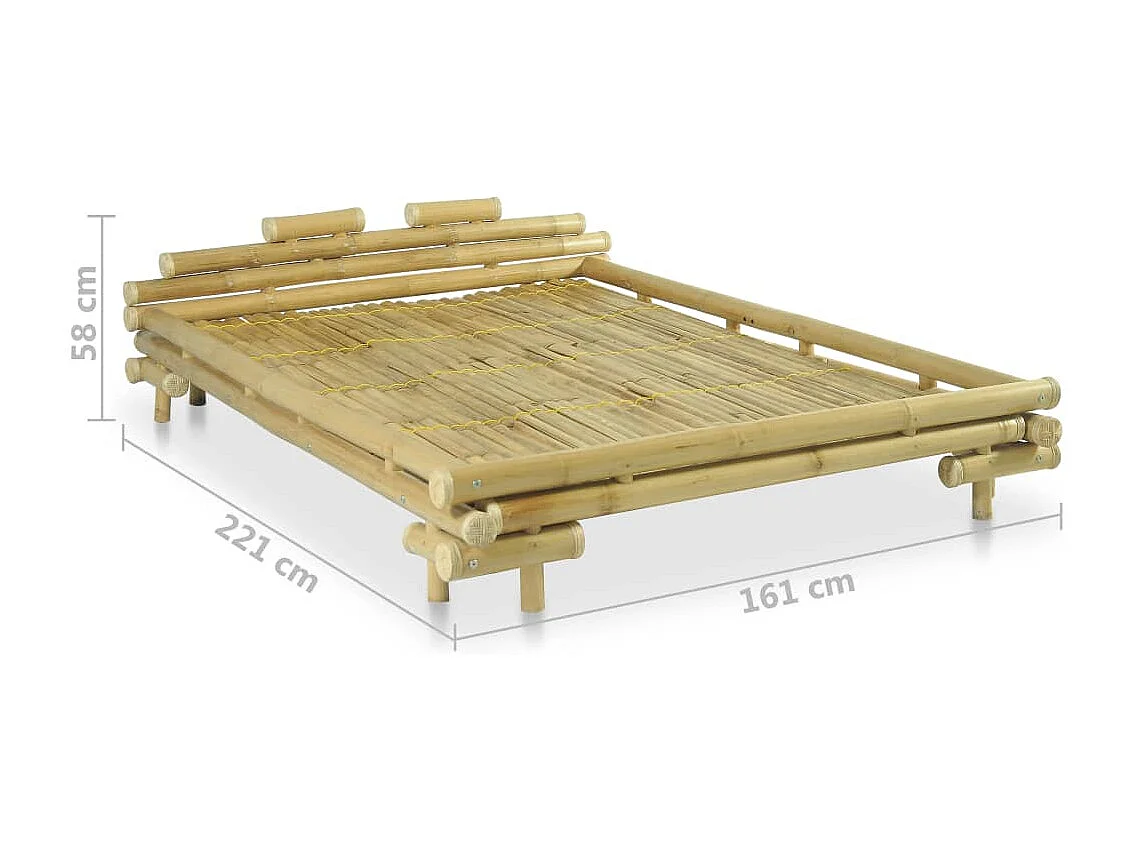 Cadre de lit sans matelas bambou 140x200 cm