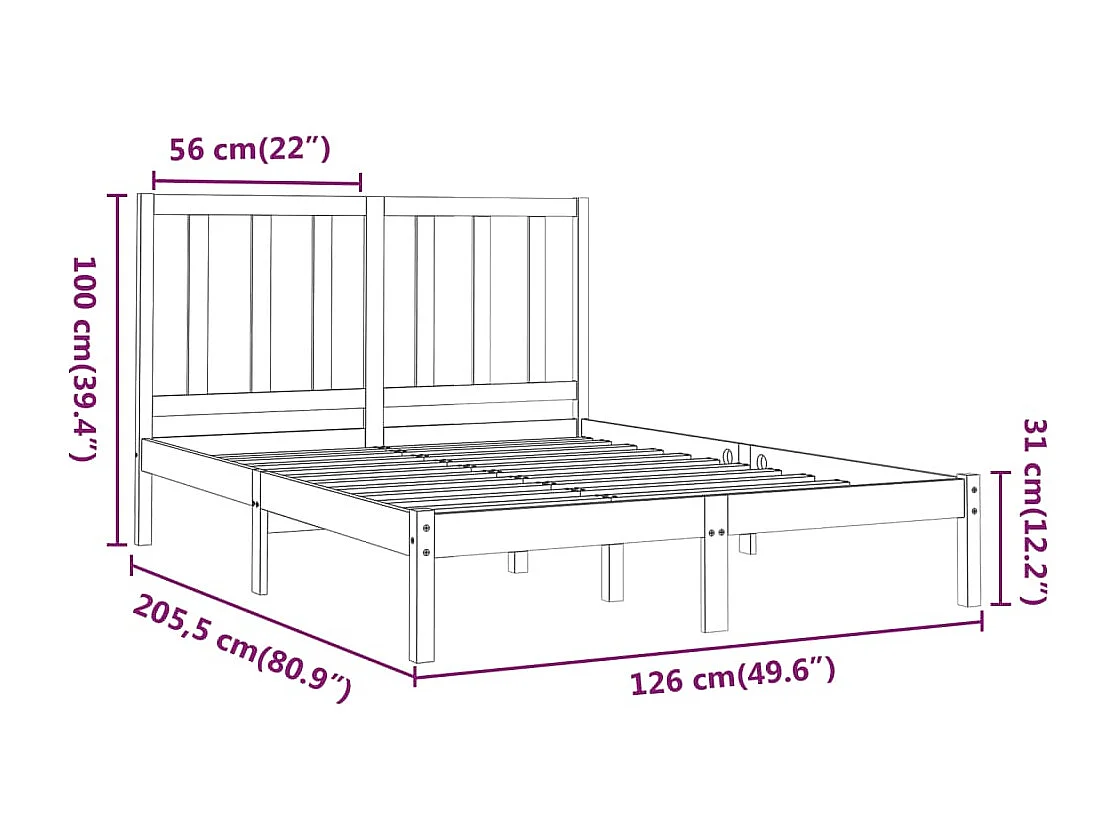 Giroletto Bianco in Legno Massello 120x200 cm