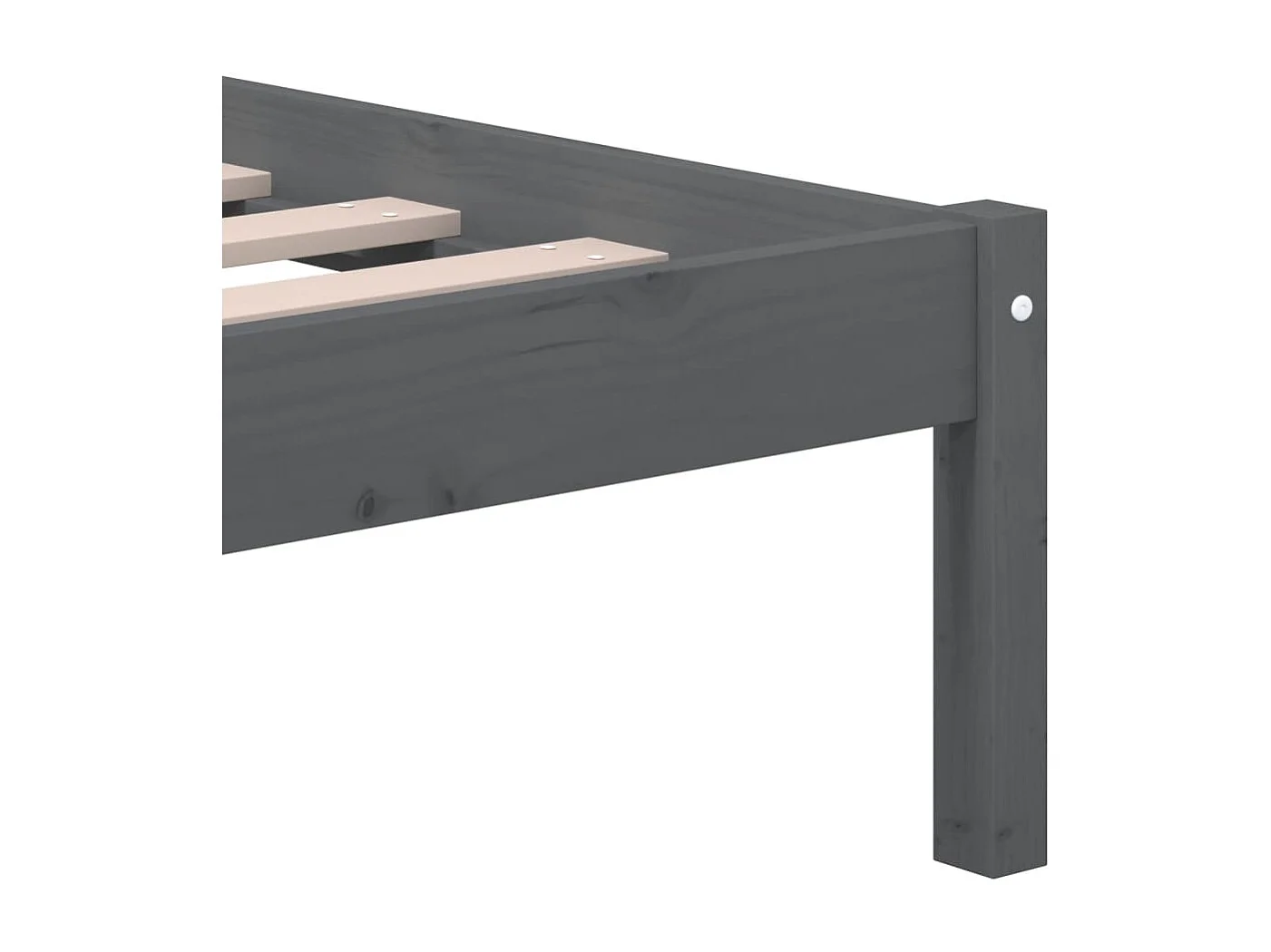 Bedframe massief hout grijs 135x190 cm