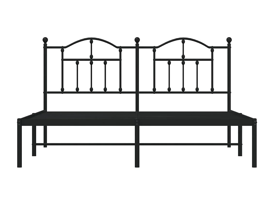 Estrutura de cama com cabeceira 160x200 cm metal preto