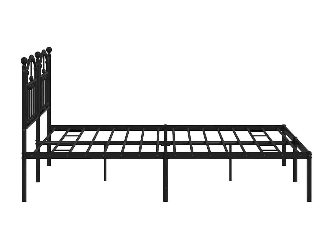 Estrutura de cama com cabeceira 160x200 cm metal preto