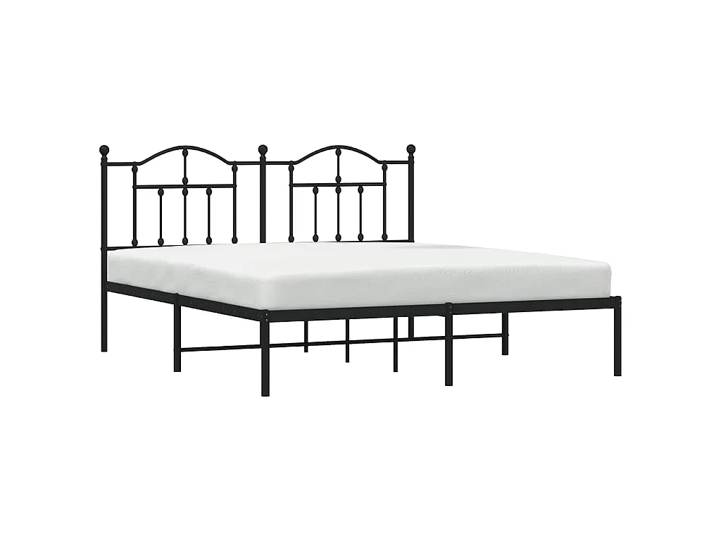 Estructura cama sin colchón con cabecero metal negro 160x200 cm