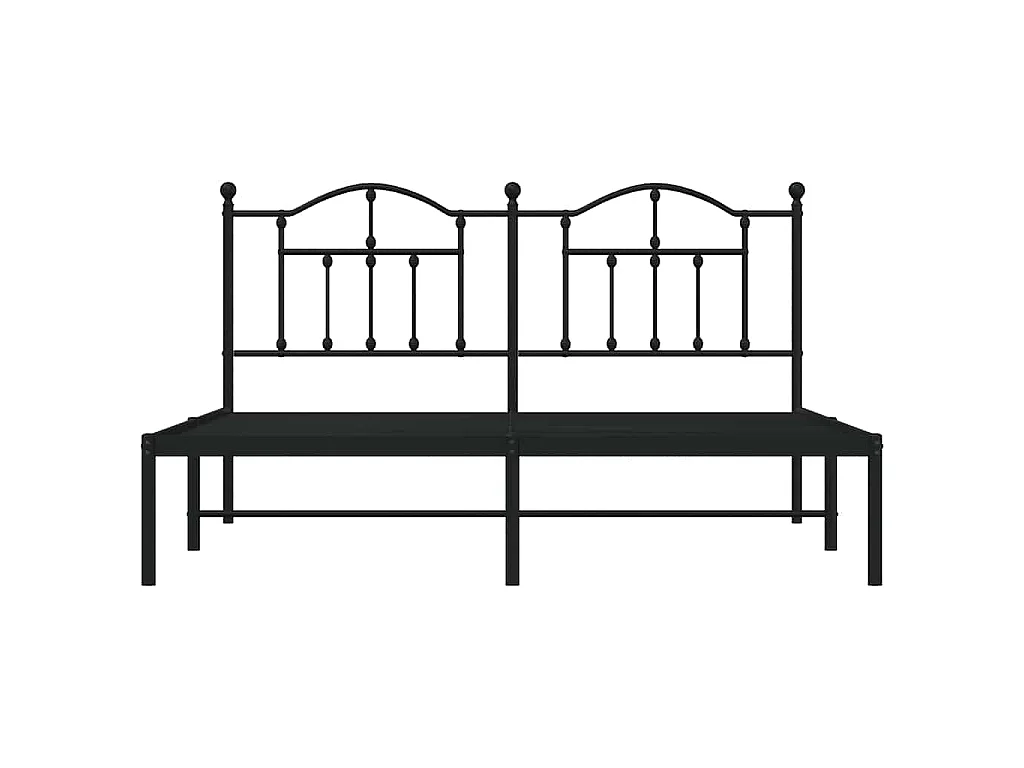 Estructura cama sin colchón con cabecero metal negro 160x200 cm
