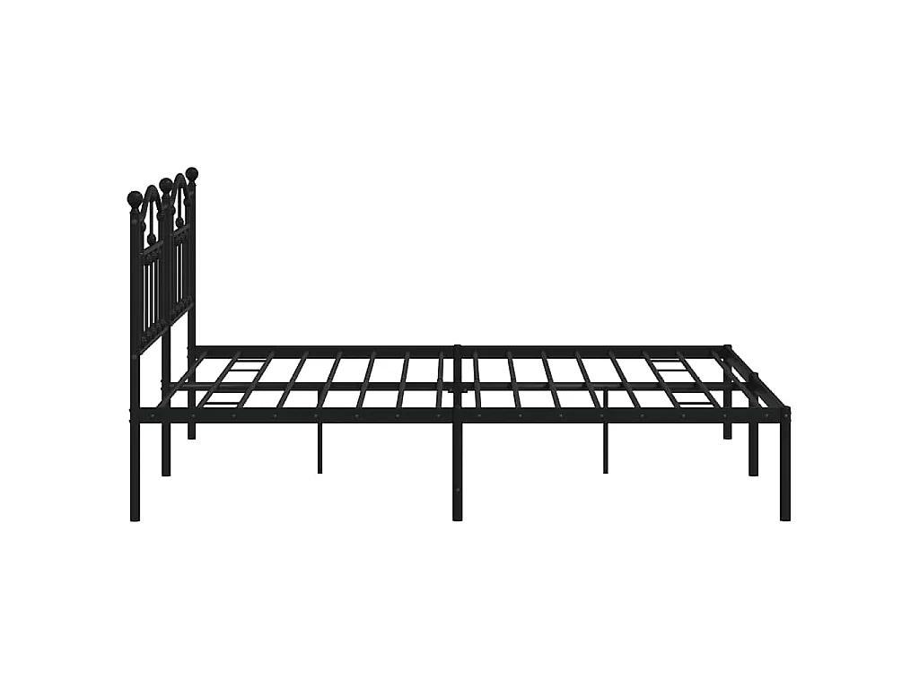 Estructura cama sin colchón con cabecero metal negro 160x200 cm