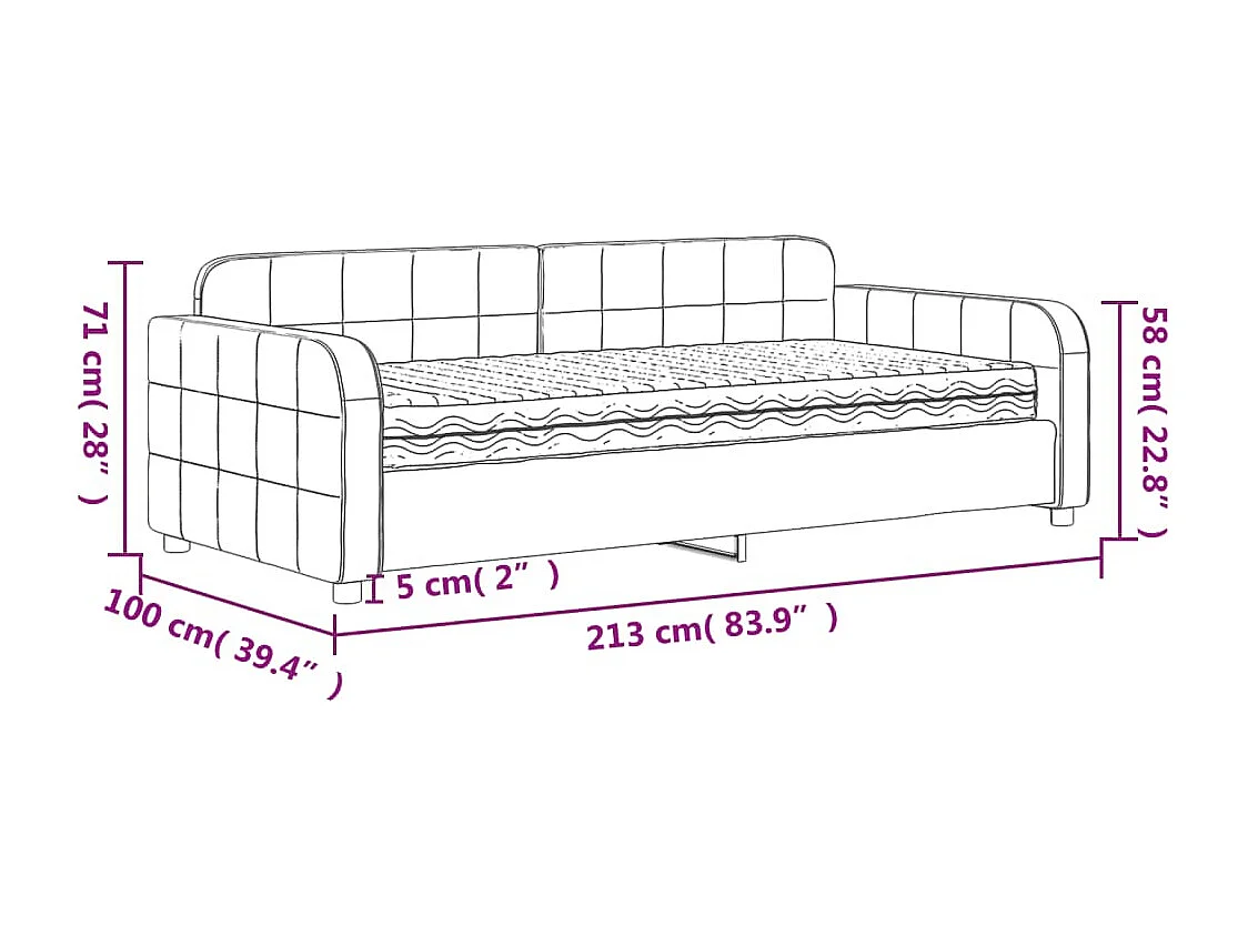 Slaapbank met matras 90x190 cm fluweel zwart