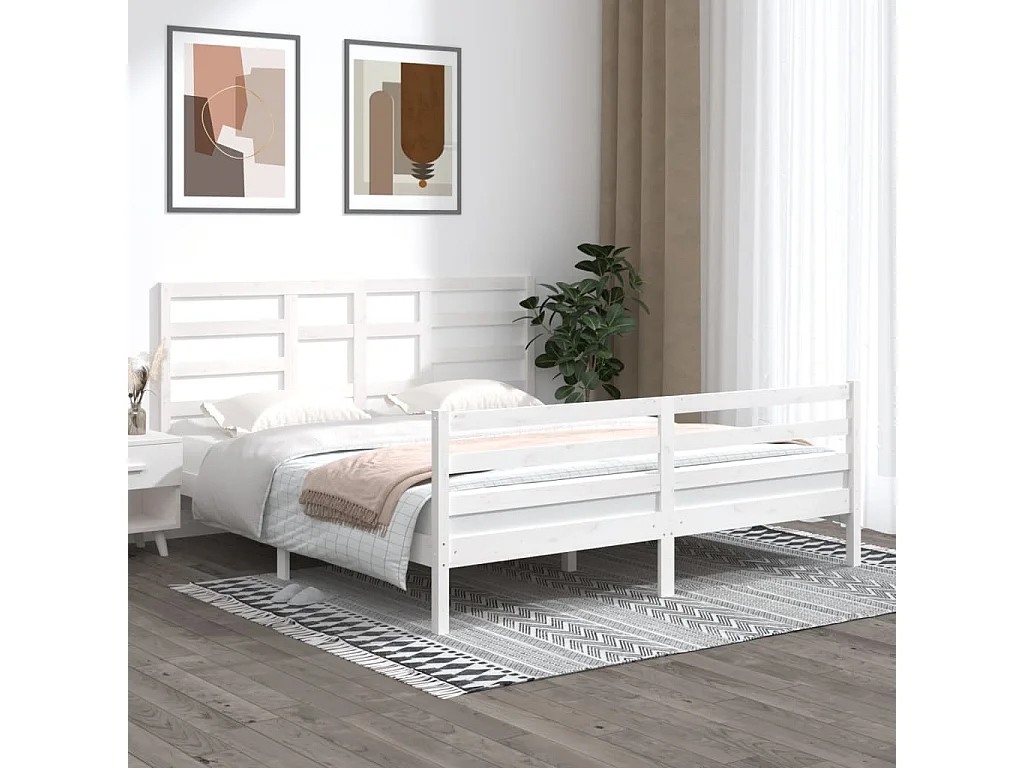 Massivholzbett Weiß 180x200 cm