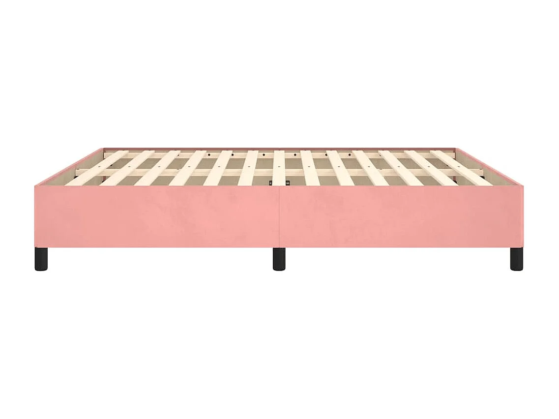 Cadre de lit sans matelas rose 180x200 cm velours