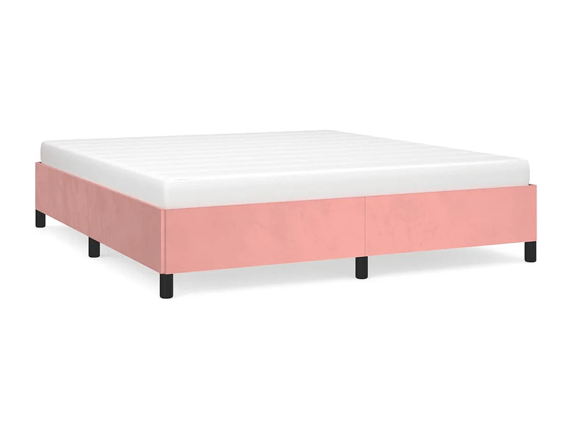 Estrutura de cama 180x200 cm veludo rosa