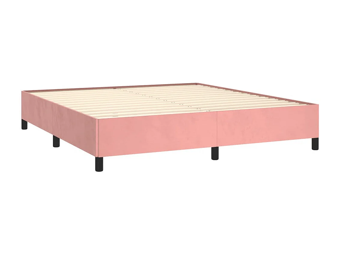 Estrutura de cama 180x200 cm veludo rosa