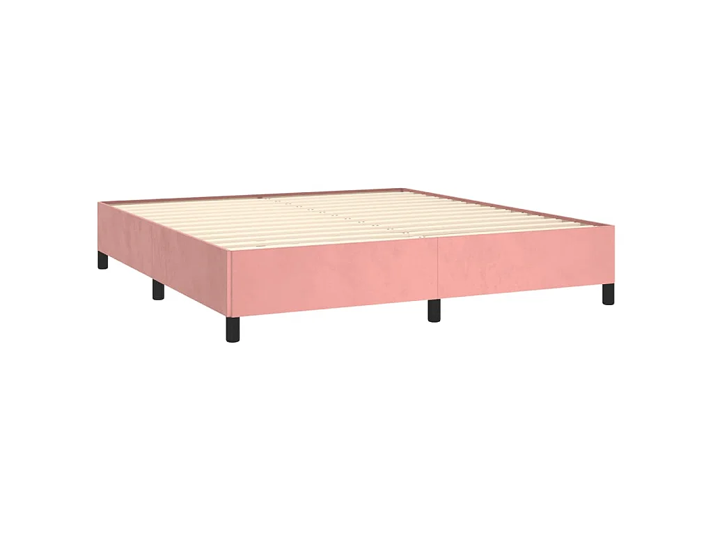 Cadre de lit sans matelas rose 180x200 cm velours