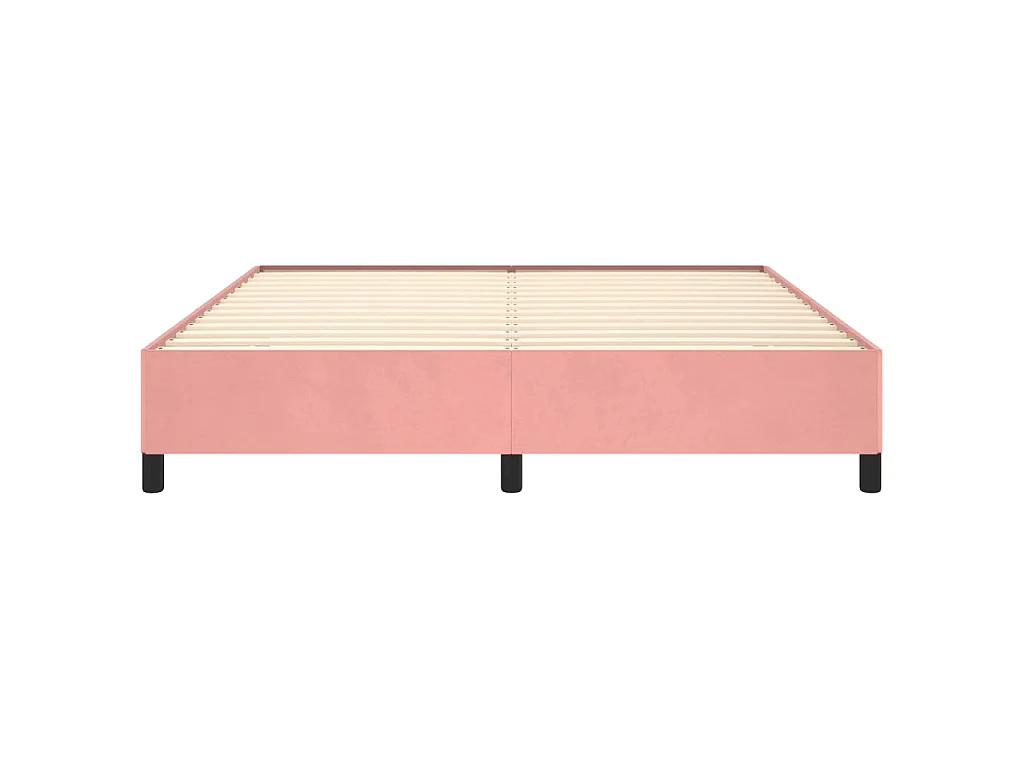 Cadre de lit sans matelas rose 180x200 cm velours