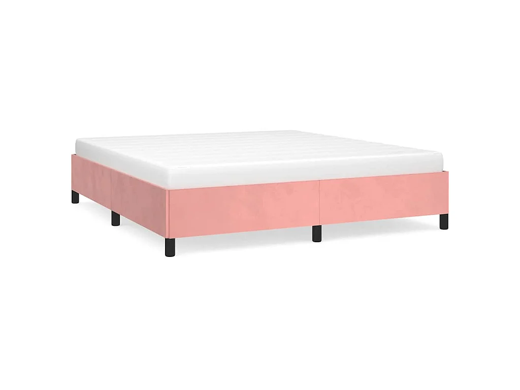 Cadre de lit sans matelas rose 180x200 cm velours