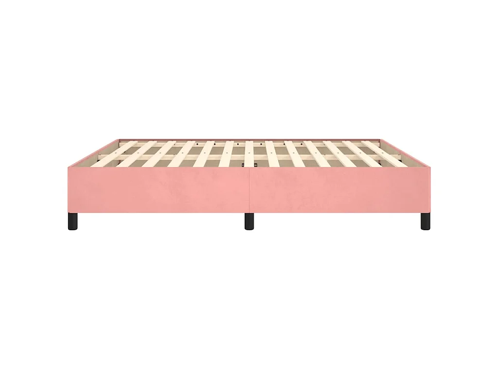 Cadre de lit sans matelas rose 180x200 cm velours