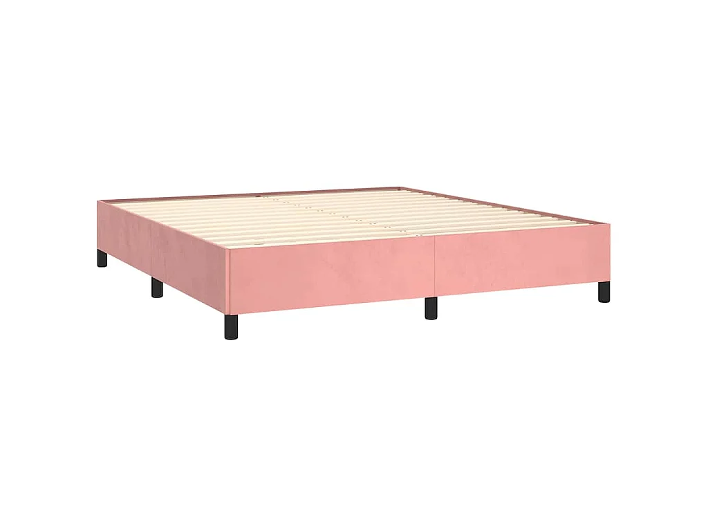 Cadre de lit sans matelas rose 180x200 cm velours