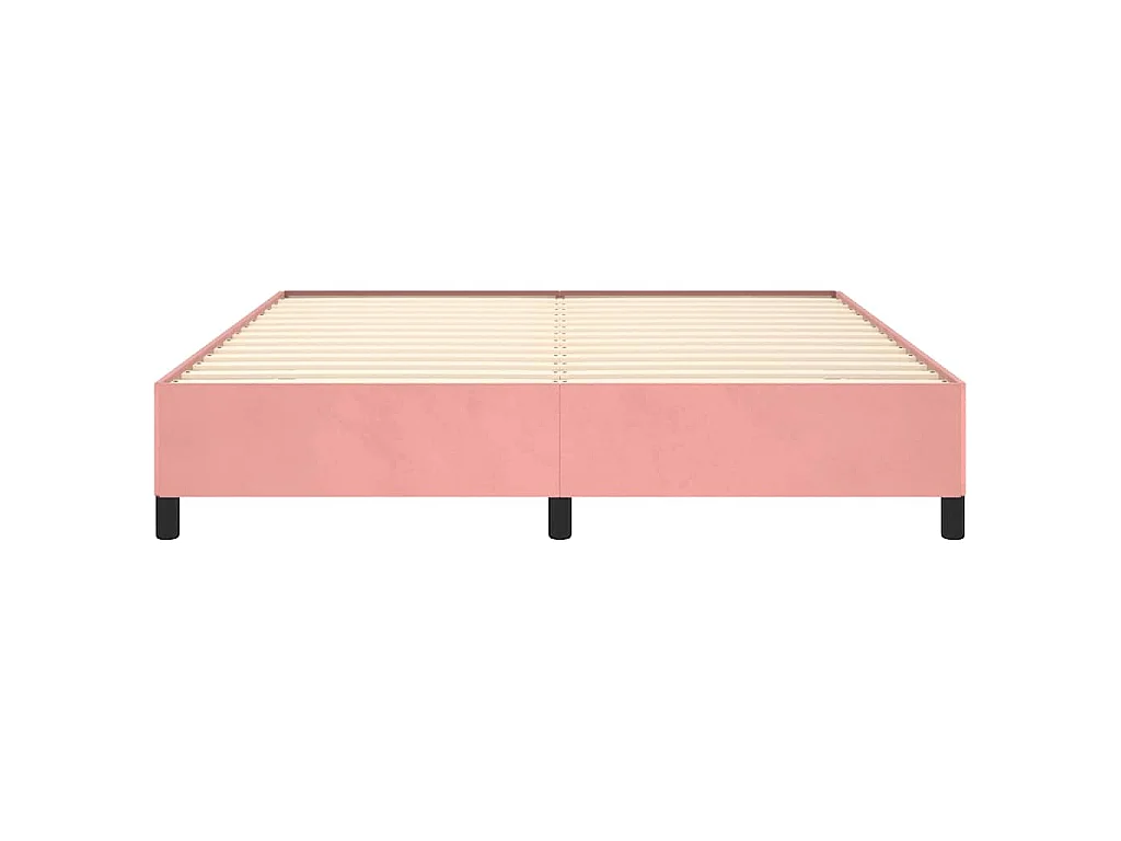 Cadre de lit sans matelas rose 180x200 cm velours
