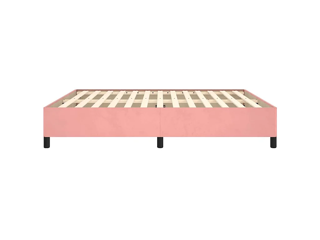 Cadre de lit sans matelas rose 180x200 cm velours
