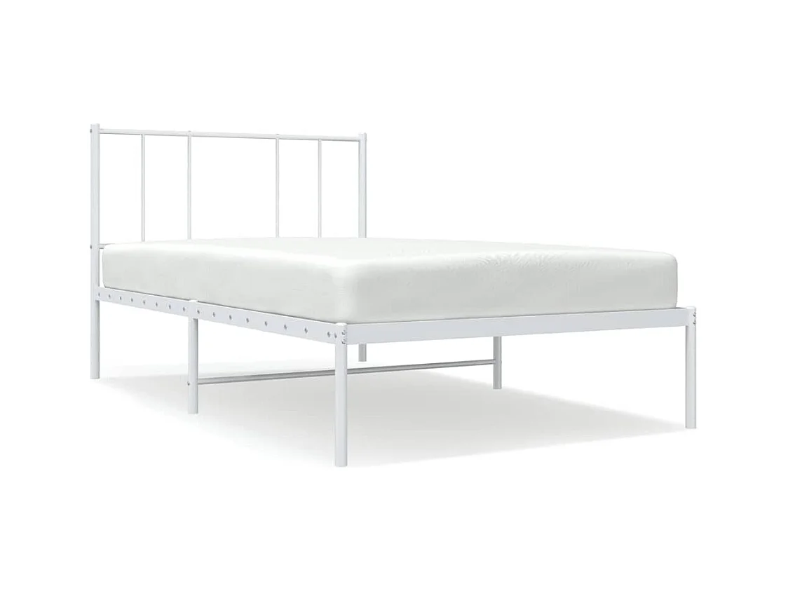 Giroletto con Testiera Metallo Bianco 107x203 cm