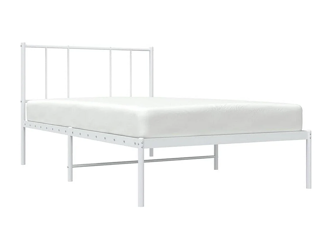 Bettgestell mit Kopfteil Metall Weiß 107x203 cm